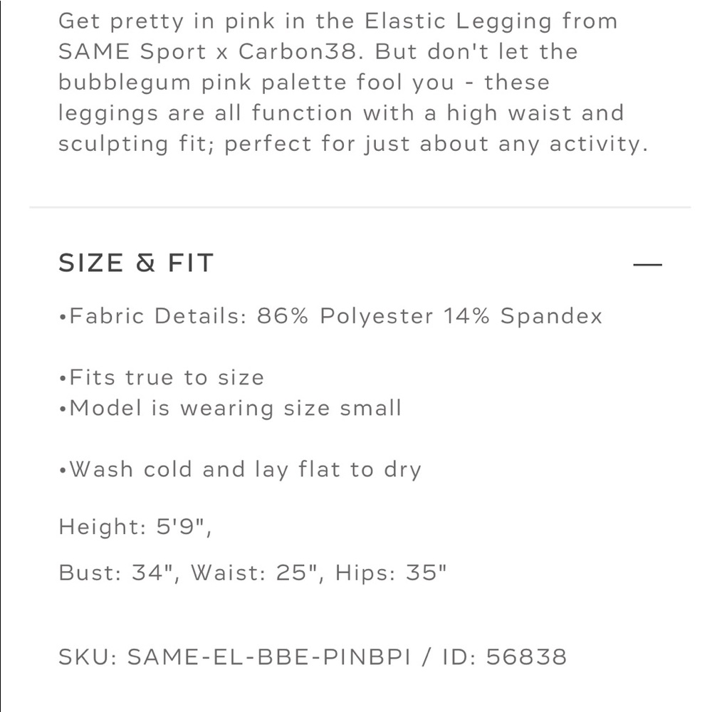 SAME Sport Elastic Legging in chalk pink - Picture 5 of 5